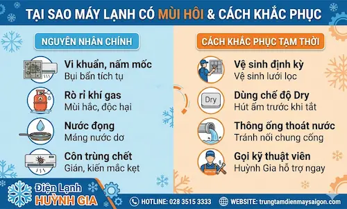 Máy Lạnh Có Mùi Hôi Khó Chịu: Nguyên Nhân & Cách Khử Mùi Hiệu Quả Tại Nhà