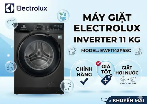 Máy giặt Electrolux Inverter 11 Kg EWF1143P5SC Chính Hãng