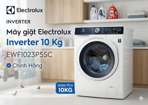 Máy giặt Electrolux Inverter 10 Kg EWF1023P5SC Chính Hãng