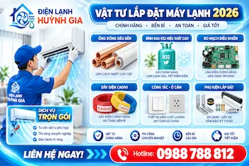 Bảng Giá Vật Tư Lắp Đặt Máy Lạnh 2026 | Ống Đồng, Dây Điện, Giá Đỡ TPHCM